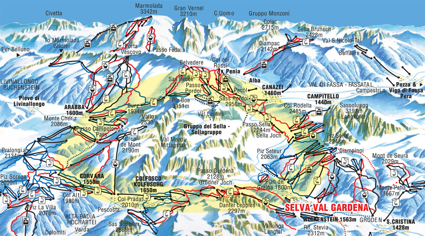 Val Gardena SKi map